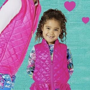 Lilly Pulitzer Prosecco Pink Melanie Reversible Vest & Matching Top Girls Sz L